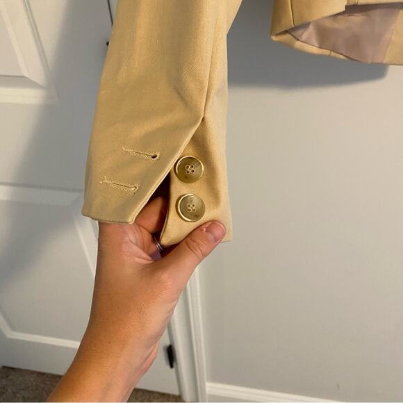 Comete Tan Neutral Cropped Button Front Blazer Jacket XS - Picture 6 of 11